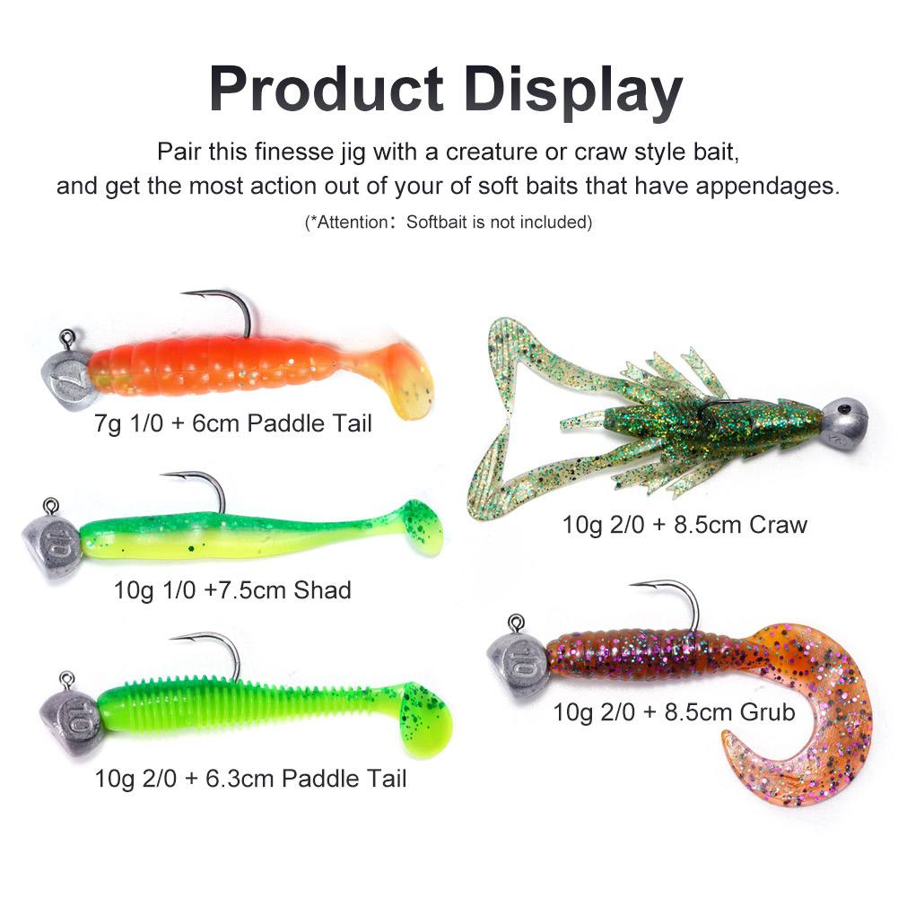 Noeby Jig Head 7g 10g 1/0 2/0  - Fishing Hook Offset review and price