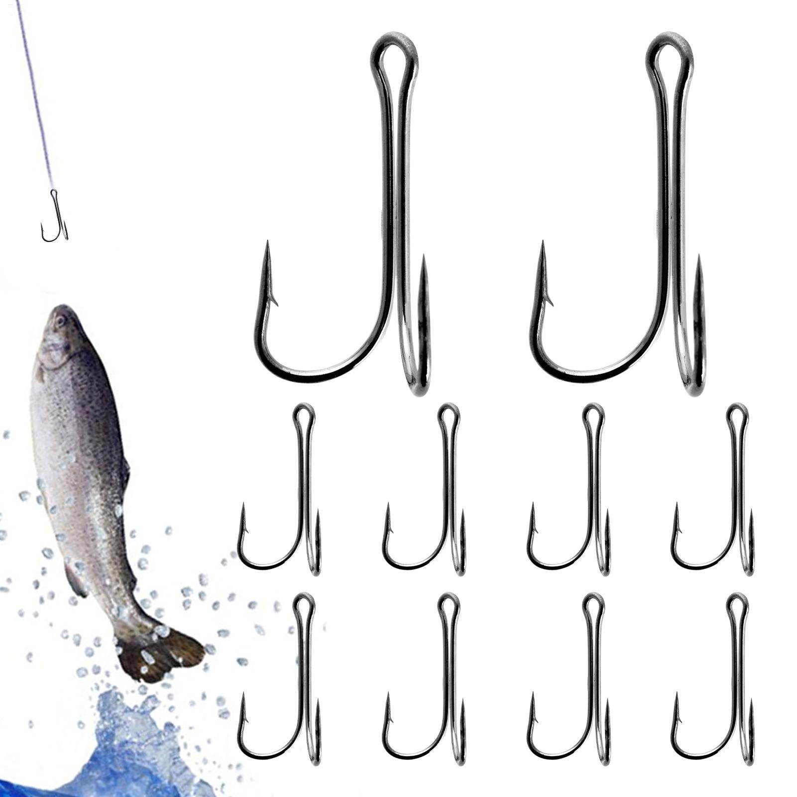 Barbed Fish Hooks 10 Pack High - Fishing Hook Treble review and price