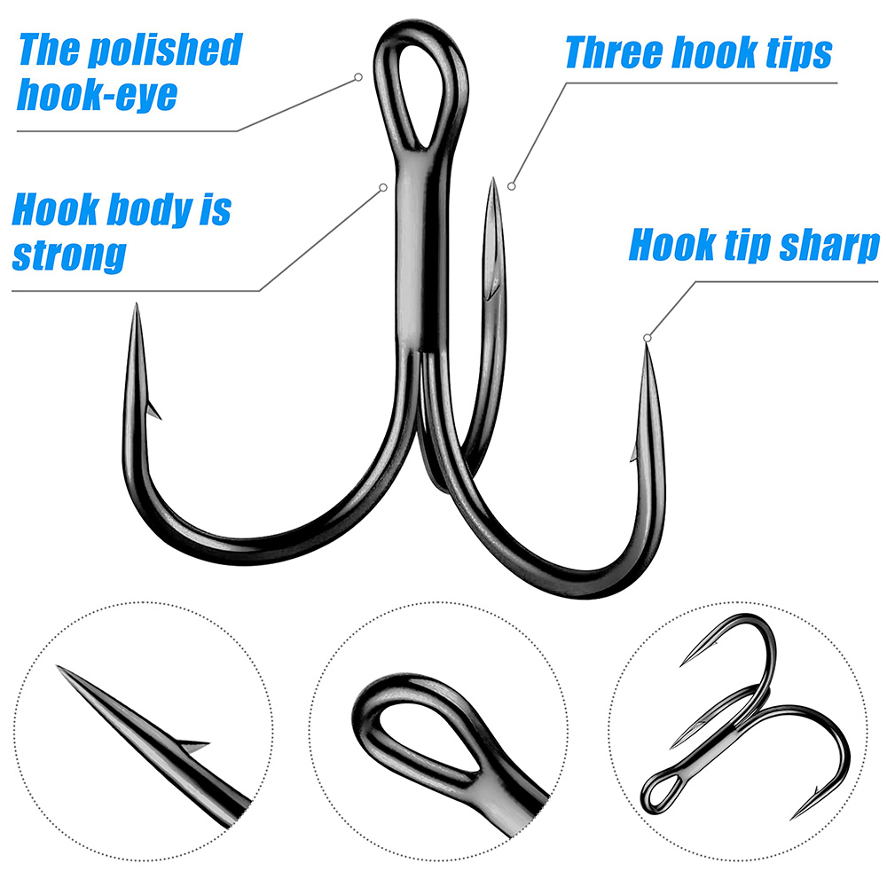 Huge Treble Hooks 4X Strong 1# - Fishing Hook Offset review and price