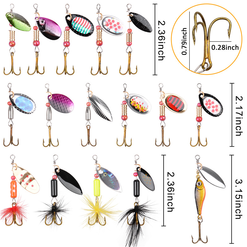 5/10/16Pcs Spinner Fishing Lur - Fishing Hook Treble review and price